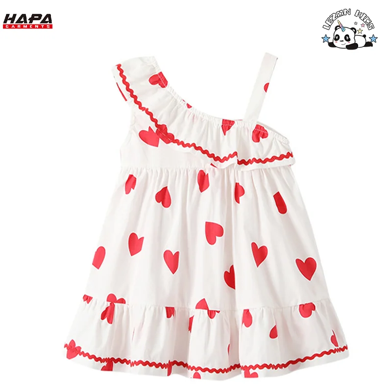 LEZONKIDS - 2024 New Clothes Stylish Cotton Vests Children Dresses Fashionable love Girl Princess Dress